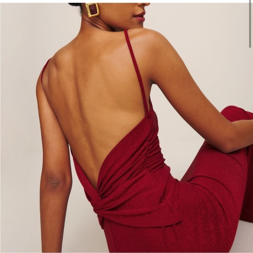 Reformation NWT Breslin Red Sparkle Dress - Picture 3 of 4